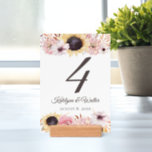 Sunflowers Bouquet Wedding Table Number Holder