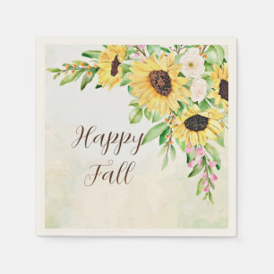 Sunflowers bouquet with customizable text napkins