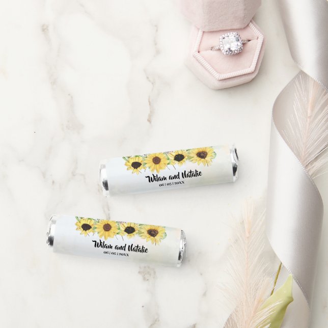 Sunflowers Breath Savers Mint Favor (Wedding)