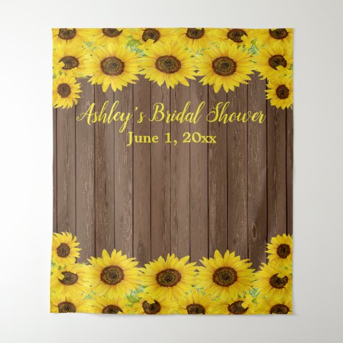 Sunflowers Bridal Shower Backdrop Wood Photo Booth