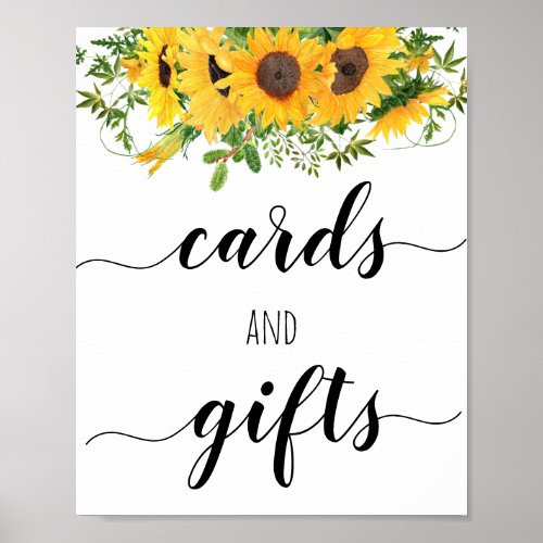 Sunflowers Bridal Shower Cards  Gifts Poster