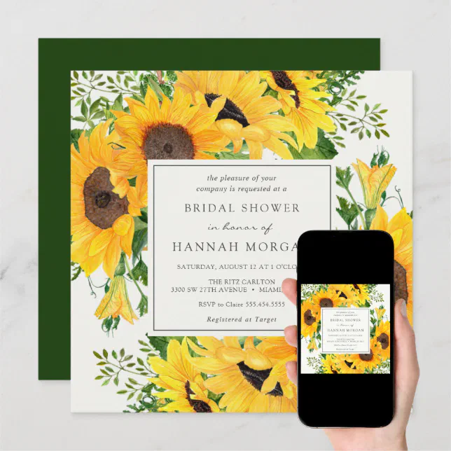 Sunflowers Bridal Shower Invitation Zazzle