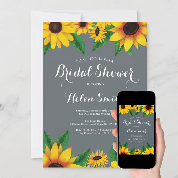Sunflowers Bridal Shower Invitation Zazzle
