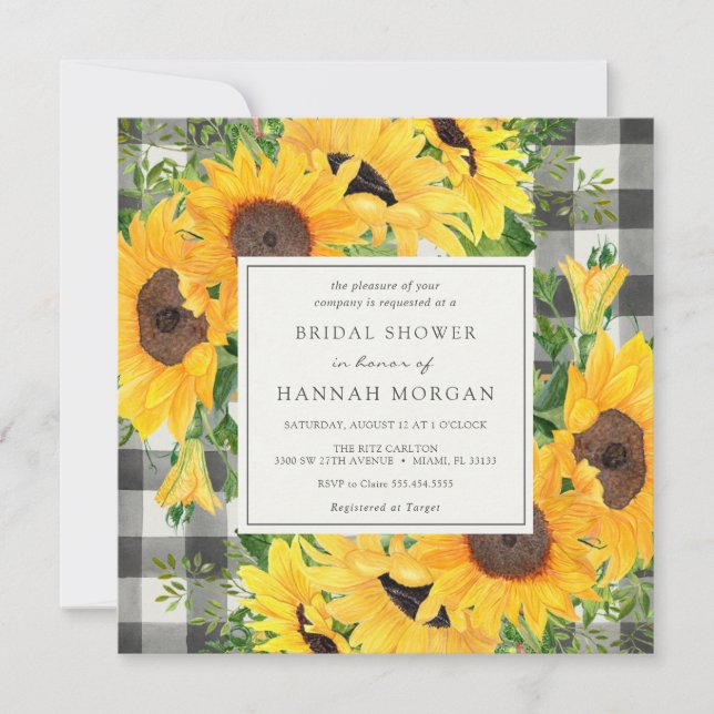 Sunflowers Bridal Shower Invitation (Front)
