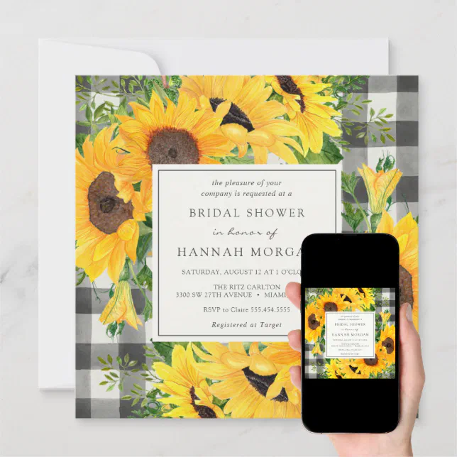 Sunflowers Bridal Shower Invitation Zazzle