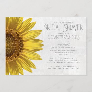 Sunflowers Bridal Shower Invitations by topinvitations at Zazzle