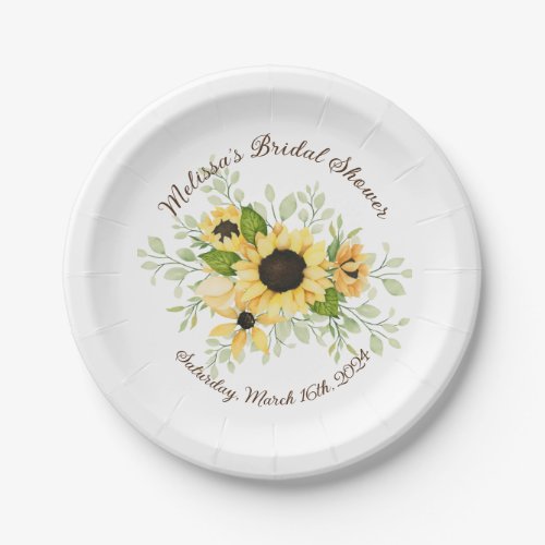Sunflowers Bridal Shower Paper Plates