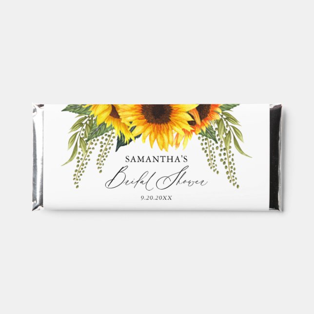 Sunflowers Bridal Shower Thank You Hershey Bar Favors (Front)