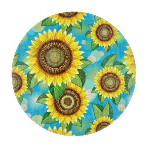 Sunflowers Bright Summer Nature Flora Cutting Board