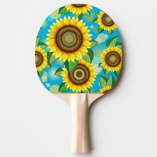 Sunflowers Bright Summer Nature Flora Ping Pong Paddle