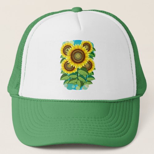 Sunflowers Bright Summer Nature Flora Trucker Hat