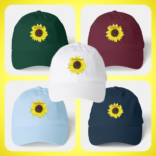 Sunflowers Bright Yellow Floral Botanical Hat