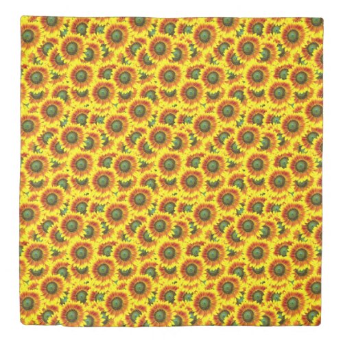 Sunflowers Bright Yellow Flower Summer Pattern Duvet Cover