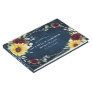 Sunflowers Burgundy Roses Navy Geometric Wedding Guest Book