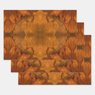 Sunflowers Burnt Orange Autumn Vintage Floral Wrapping Paper Sheets