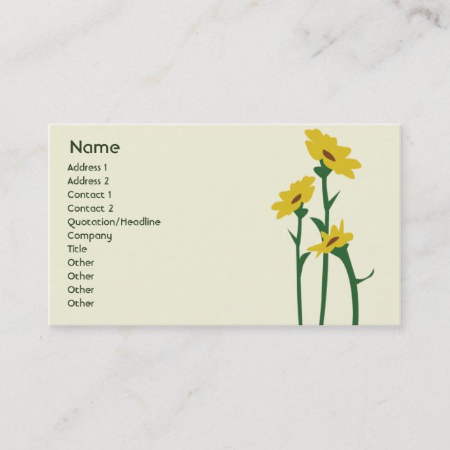 Sunflowers - Business Business Card (Front)