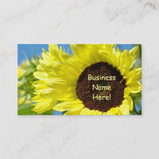 Customizable Sunflowers Business Cards Yellow Blue Cards