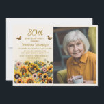 Sunflowers Butterflies 80th Birthday Party Photo Invitation<br><div class="desc">Elegant sunflowers and butterflies women's 80th birthday party photo invitation.  Contact me for assistance with your customizations or to request additional matching or coordinating Zazzle products for your party.</div>