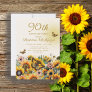 Sunflowers Butterflies 90th Birthday Party Invitation