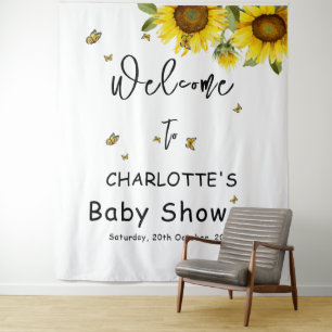 Sunflowers & Butterflies Baby Shower Backdrop