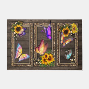Sunflowers Butterflies Doormat, Beautiful Doormat
