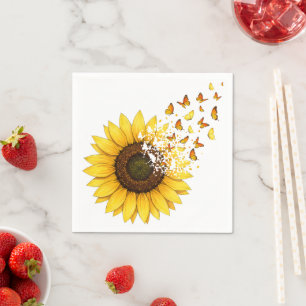 Sunflowers Butterflies Napkins
