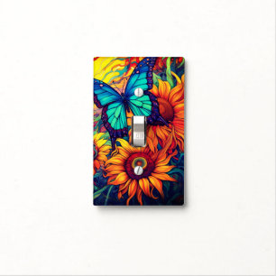 Sunflowers Butterfly Nature Light Switch Cover