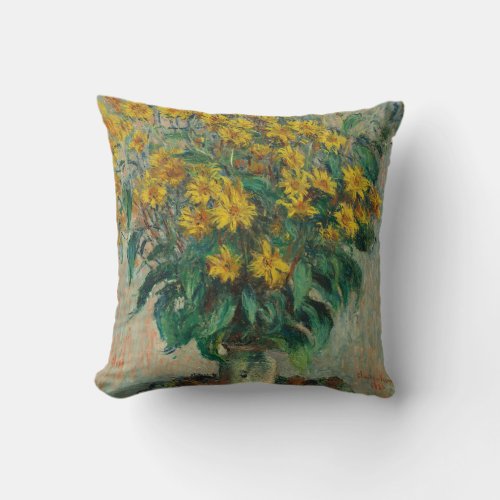 Sunflowers by Claude Monet 1880 Throw Pillow