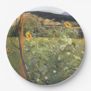 Sunflowers (by Jacek Malczewski) Paper Plates