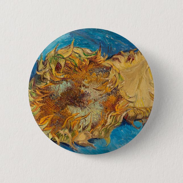 Sunflowers by Van Gogh Painting Art Button (Front)