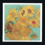 Sunflowers by Van Gogh   Paper Dinner Napkins<br><div class="desc">Vase with Twelve Sunflowers by Vincent Van Gogh. 
Please visit my store for more interesting design and more color choice => zazzle.com/iwheels*</div>