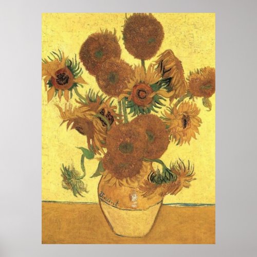 Sunflowers by Van Gogh Post_Impressionist Poster
