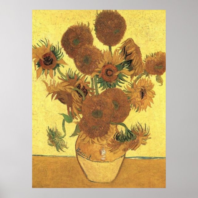 Sunflowers by Van Gogh Post-Impressionist Poster (Front)