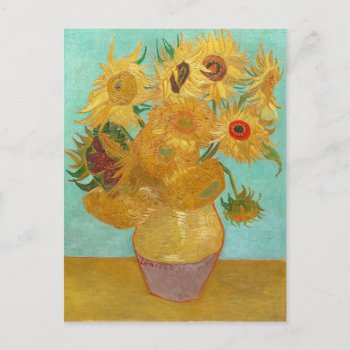 Sunflowers By Van Gogh Postcard by lazyrivergreetings at Zazzle