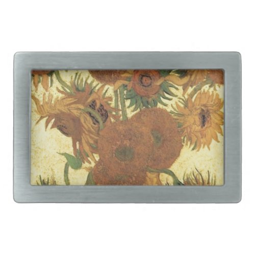 Sunflowers by Van Gogh Rectangular Belt Buckle