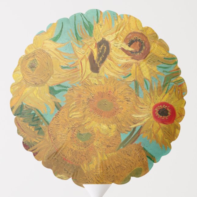 Sunflowers by Vincent Van Gogh Balloon (Back)