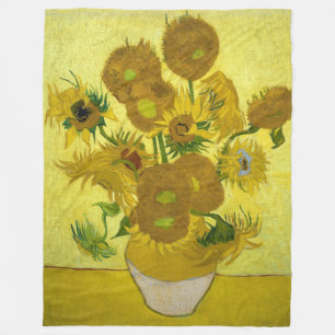Sunflowers by Vincent Van Gogh Fleece Blanket