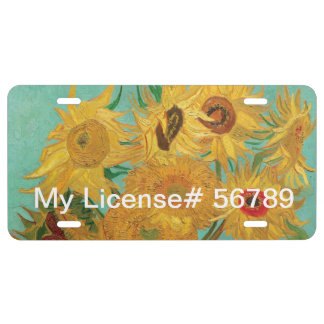 Sunflowers by Vincent Van Gogh License Plate