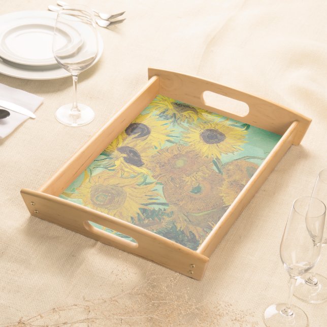 Sunflowers by Vincent Van Gogh  Serving Tray (Front)