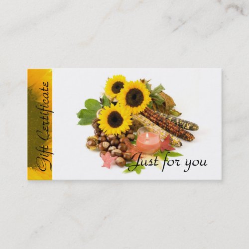 Sunflowers Candle Relaxation  Spa Massage Therapy Discount Card