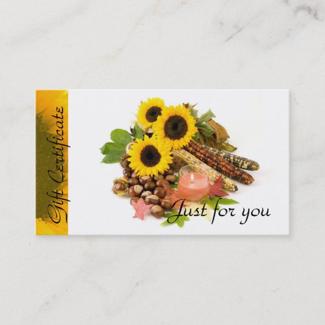 Sunflowers Candle Relaxation | Spa Massage Therapy Discount Card (Front)