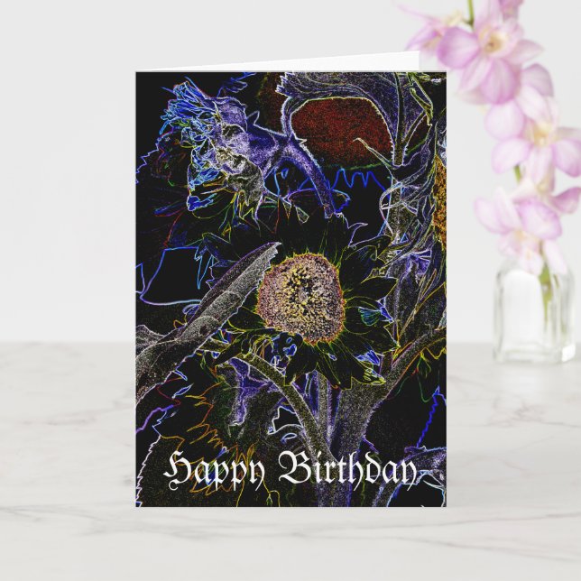 SUNFLOWERS CARD (Orchid)