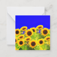 Sunflowers Card Ukraine Flag Colors Freedom Peace