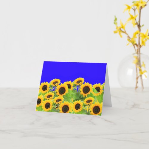 Sunflowers Card Ukraine Flag Colors Freedom Peace