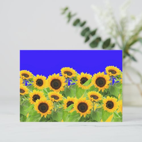 Sunflowers Card Ukrainian Flag Colors _ Freedom