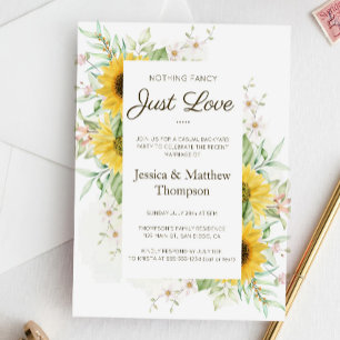 Sunflowers Casual Wedding Elopement Reception Invitation