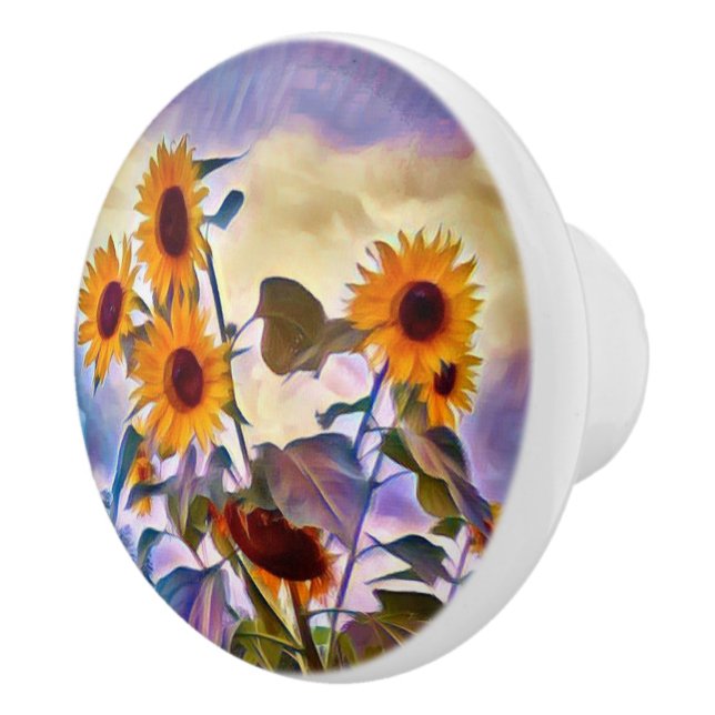 Sunflowers Ceramic Knob (Right)