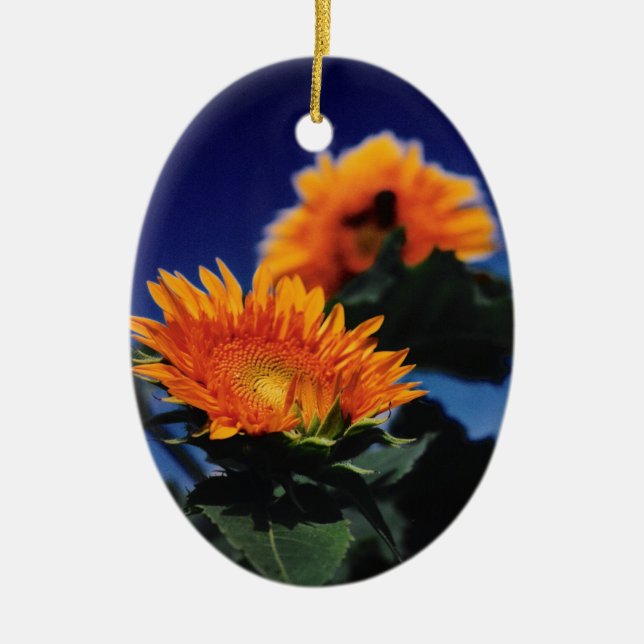 Sunflowers Ceramic Ornament (Front)