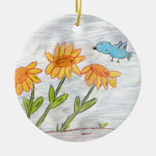 Sunflowers  ceramic ornament