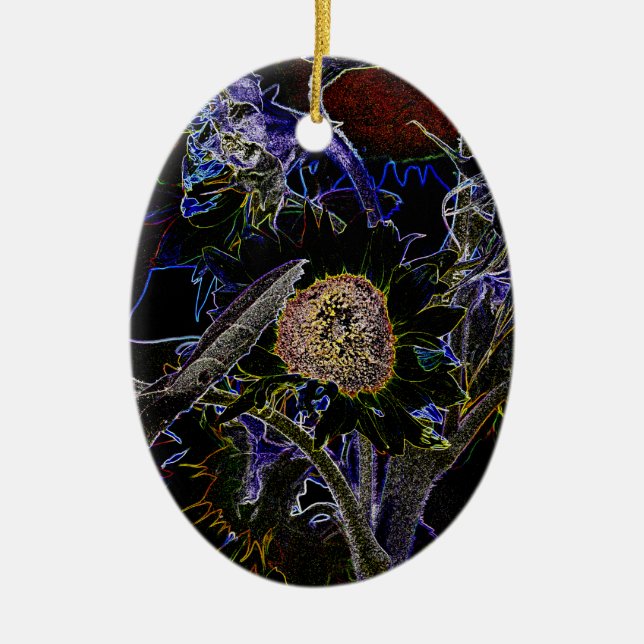 SUNFLOWERS CERAMIC ORNAMENT (Front)